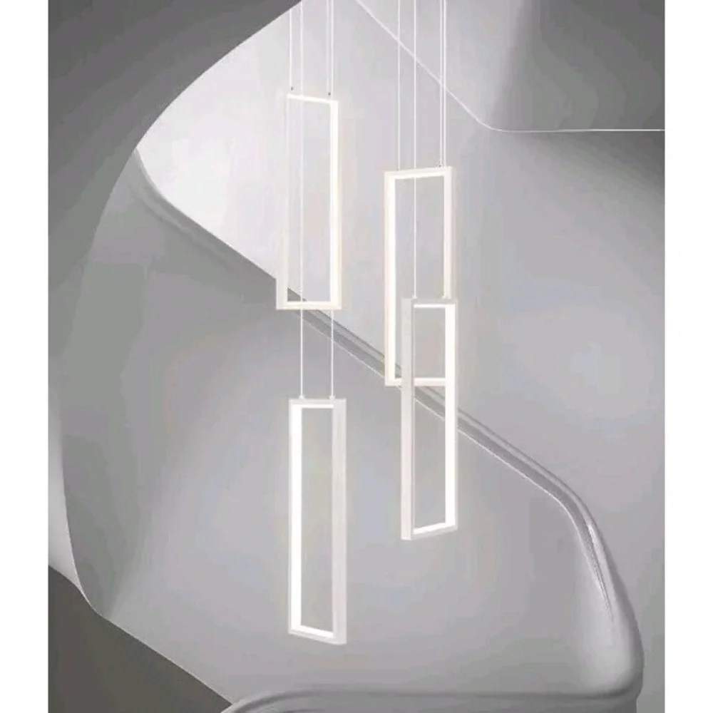 Modern  Dimmable Pendant 4 Light Chandelier  White 54W LED Pendant Light